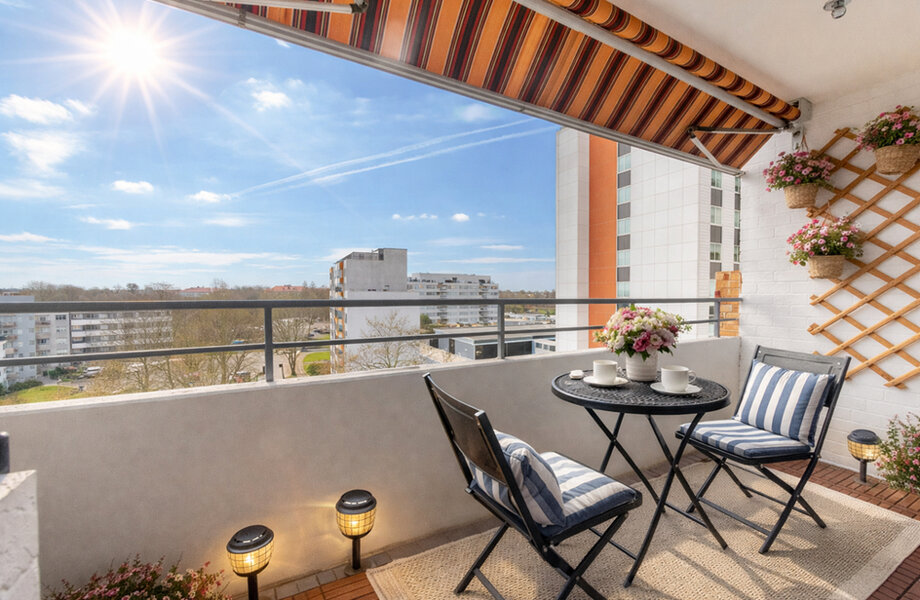 Balkon virtuell möbliert
