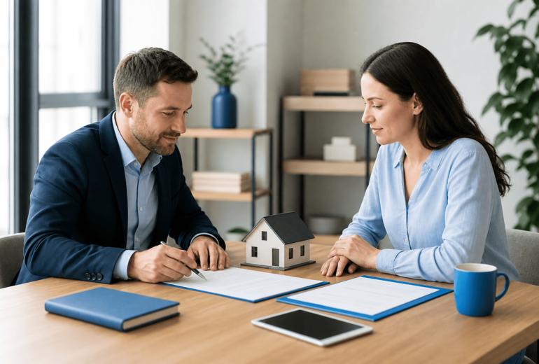 bei scheidung haus verkaufen - gespröch mit immobilienberater