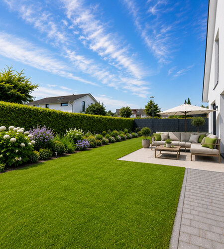 Garten virtuell möbliert Garten virtuell möbliert